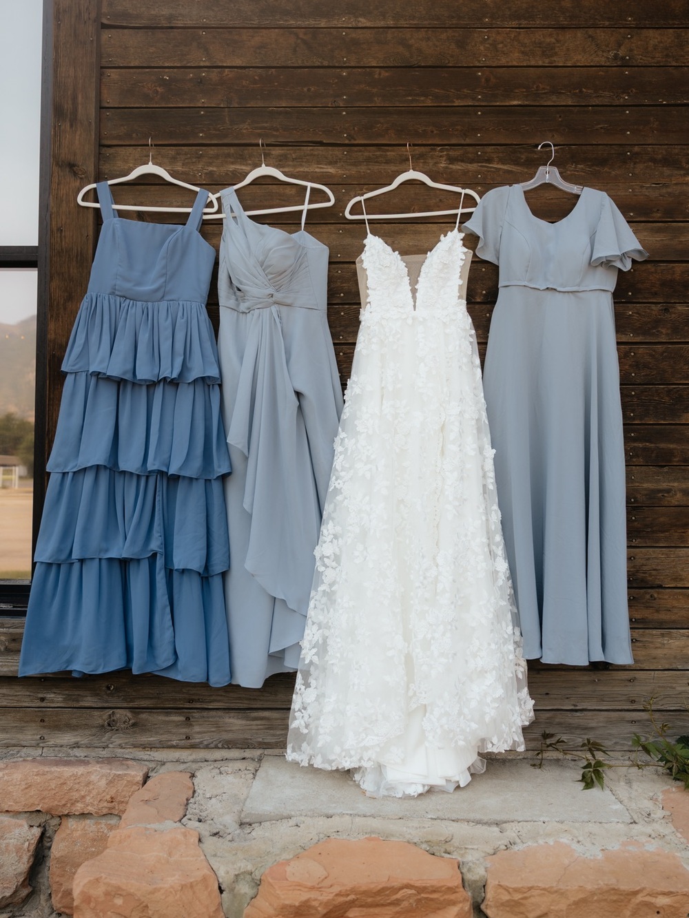 Ivory Floral Appliqué V-Neck Wedding Gown